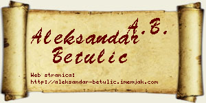 Aleksandar Betulić vizit kartica